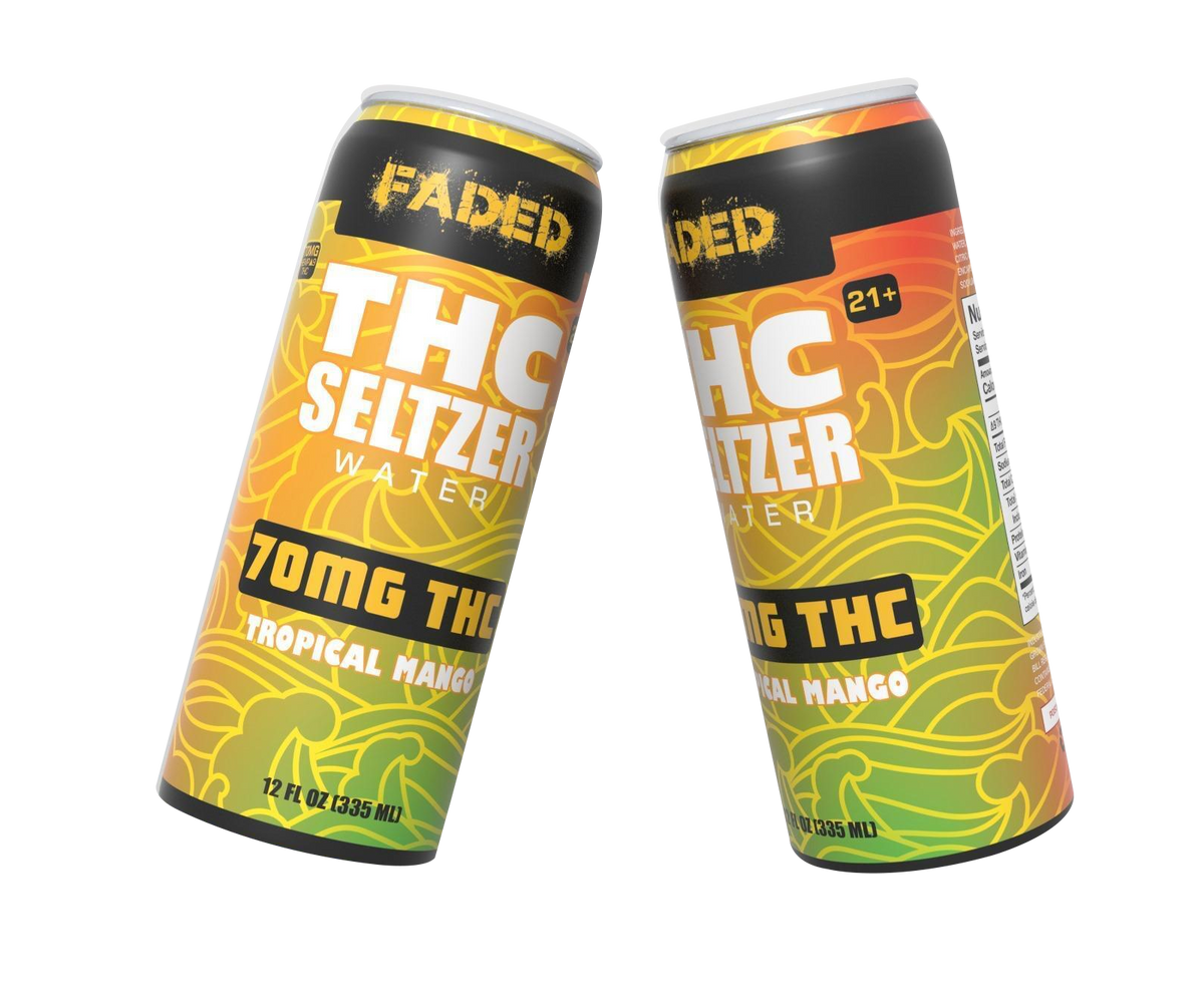 THC Seltzer Water 70MG THC Tropical Mango