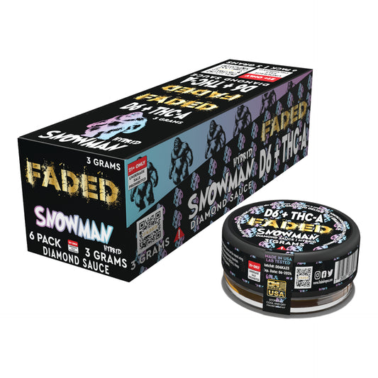 FADED D6+THC-A SNOWMAN 3000MG 6CT DIAMOND SAUCE
